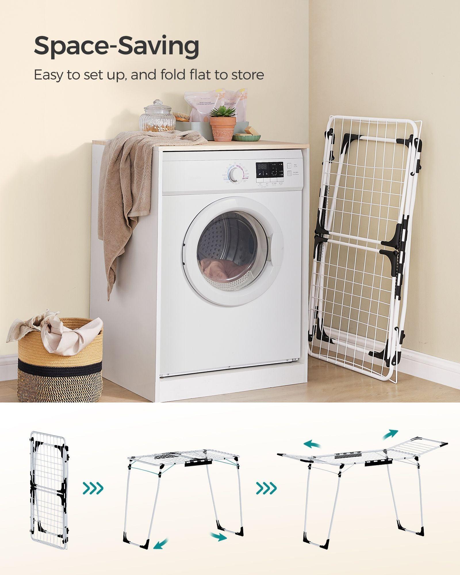 Foldable Clothes Drying Rack White FredCo