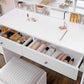 Foldable Mirror Vanity Set White FredCo