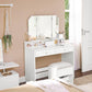 Foldable Mirror Vanity Set White FredCo