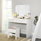 Foldable Mirror Vanity Set White FredCo