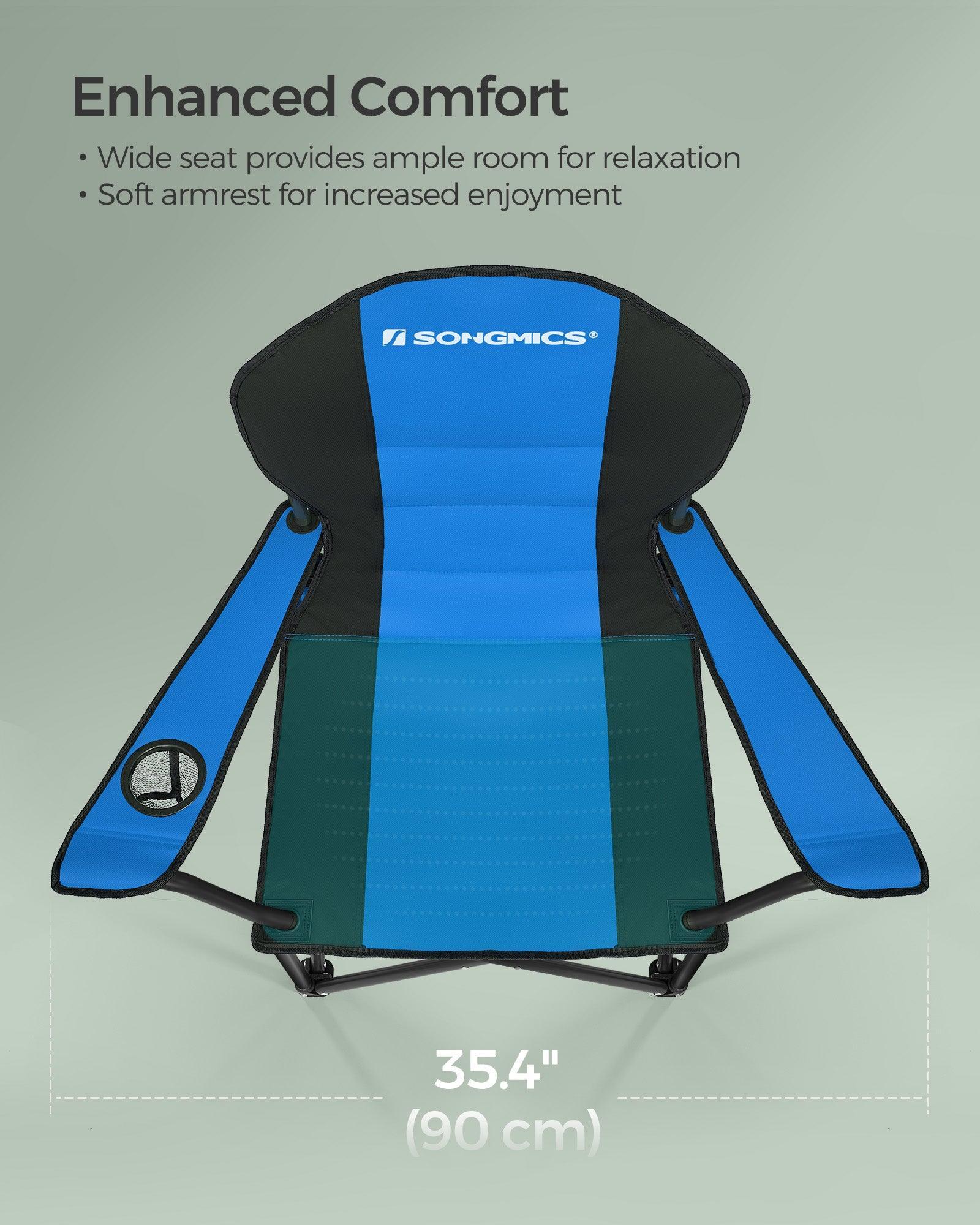 Folding Camping Chair Max. Capacity 551 lb Blue and Black FredCo