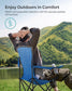 Folding Camping Chair Max. Capacity 551 lb Blue and Black FredCo