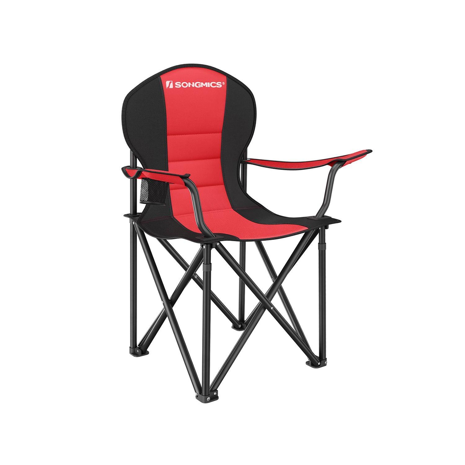 Folding Camping Chair Max. Capacity 551 lb Red and Black FredCo