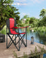 Folding Camping Chair Max. Capacity 551 lb Red and Black FredCo