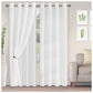 Foliage Embroidered Leaves Sheer Grommet Panel 2-Piece Curtain Set FredCo