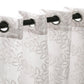 Foliage Embroidered Leaves Sheer Grommet Panel 2-Piece Curtain Set FredCo