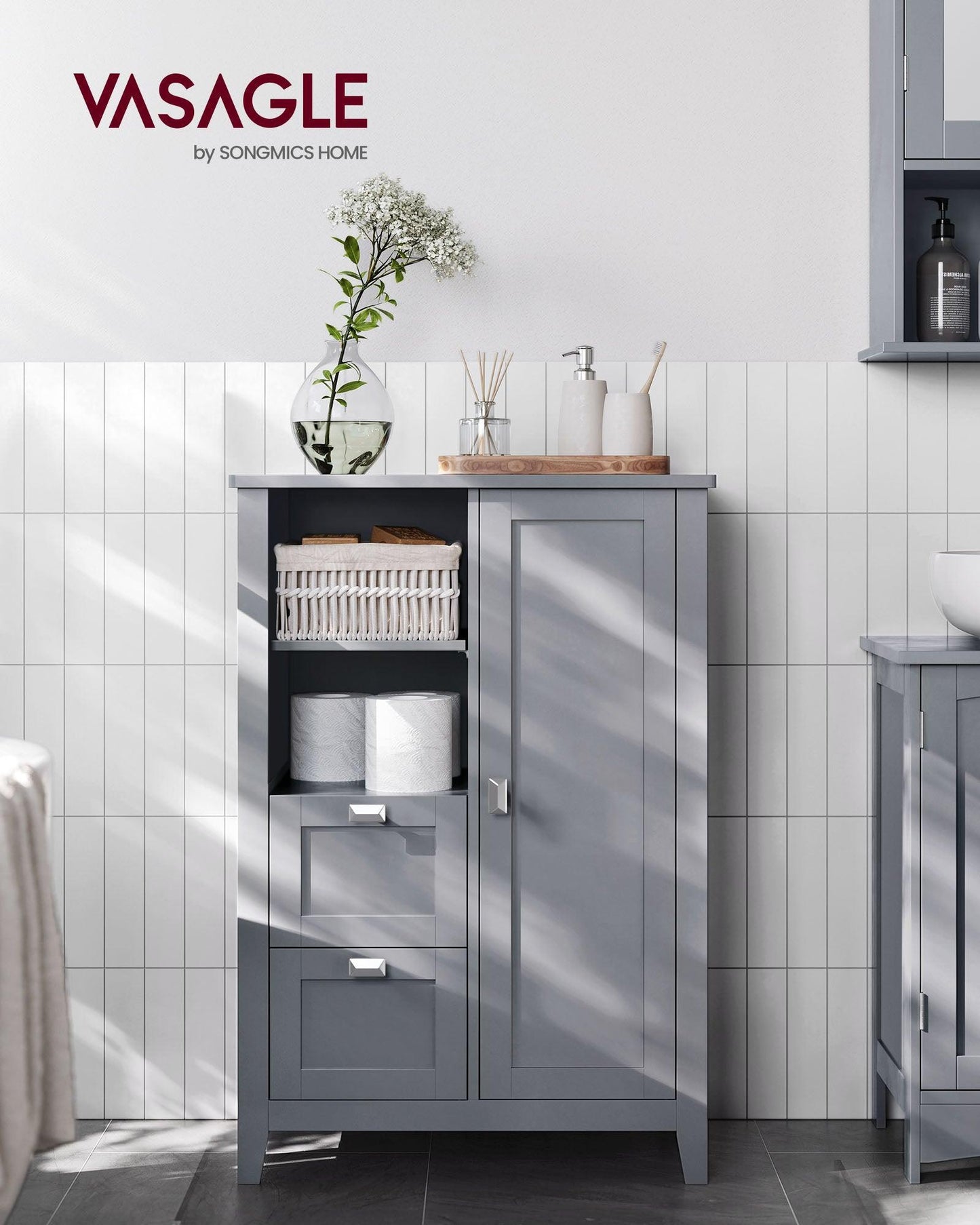 Freestanding Bathroom Floor Storage Cabinet FredCo