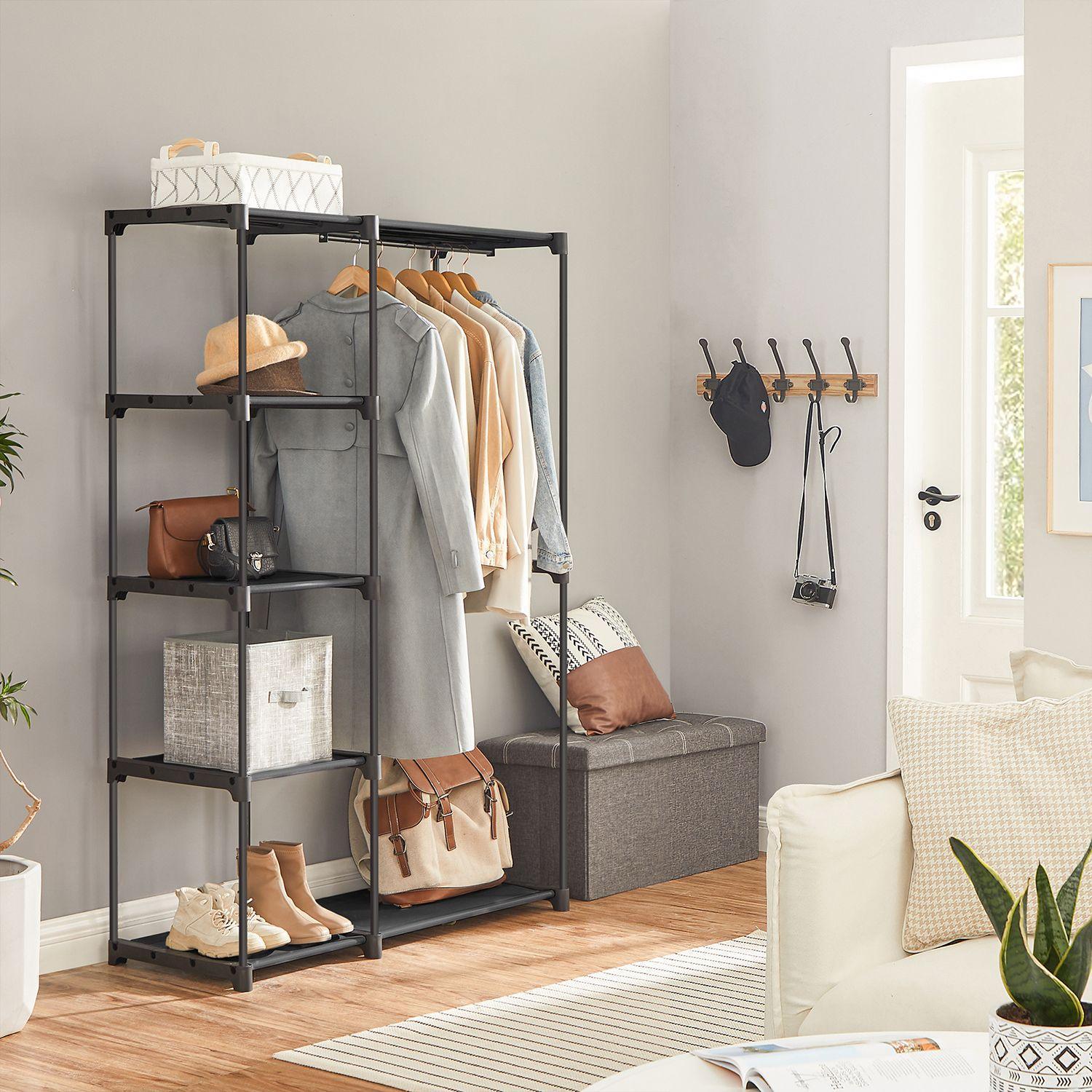 Freestanding Closet Organizer Black FredCo