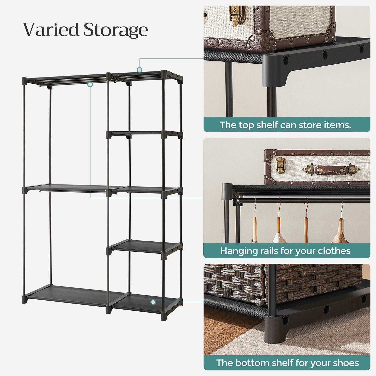 Freestanding Closet Organizer Black FredCo