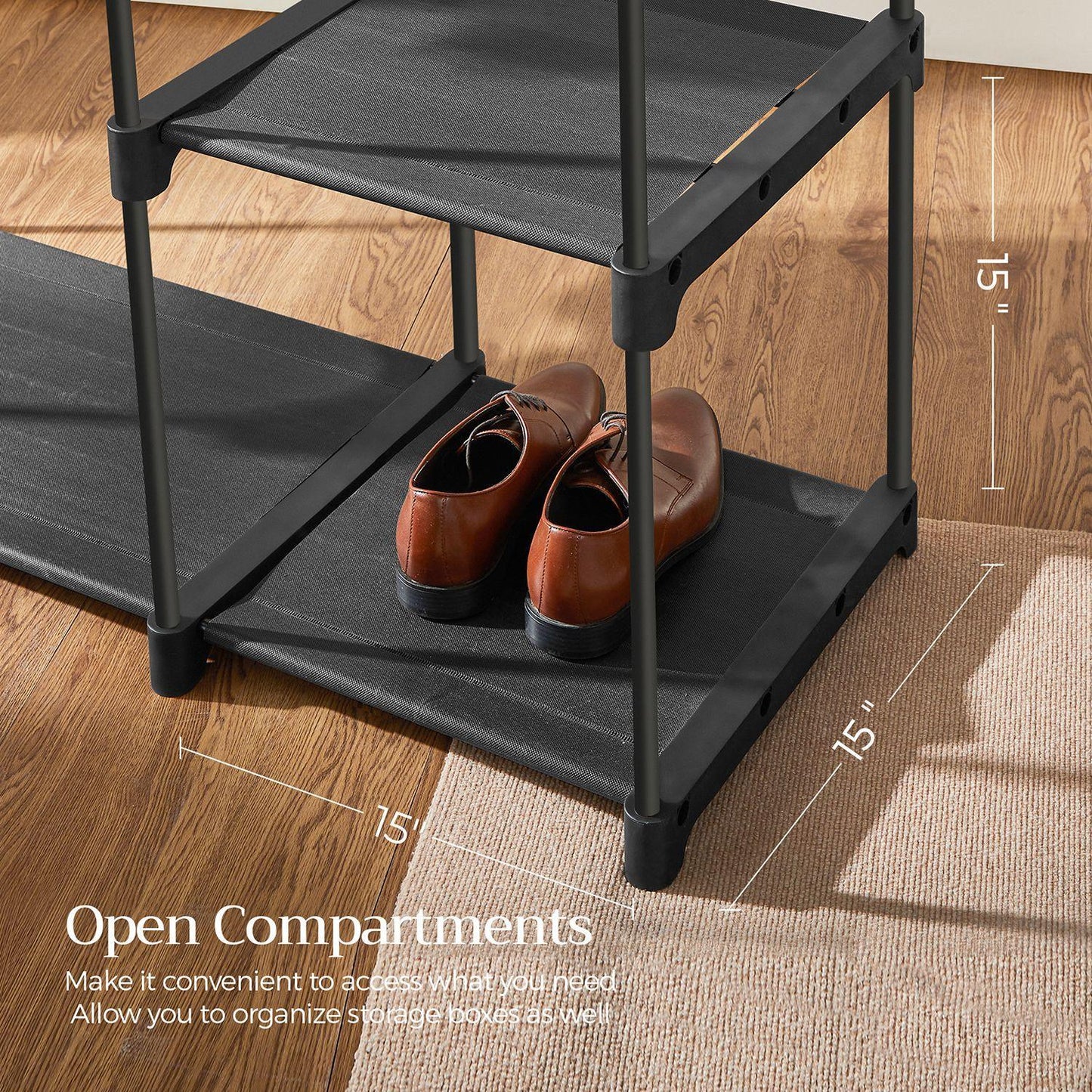 Freestanding Closet Organizer Black FredCo