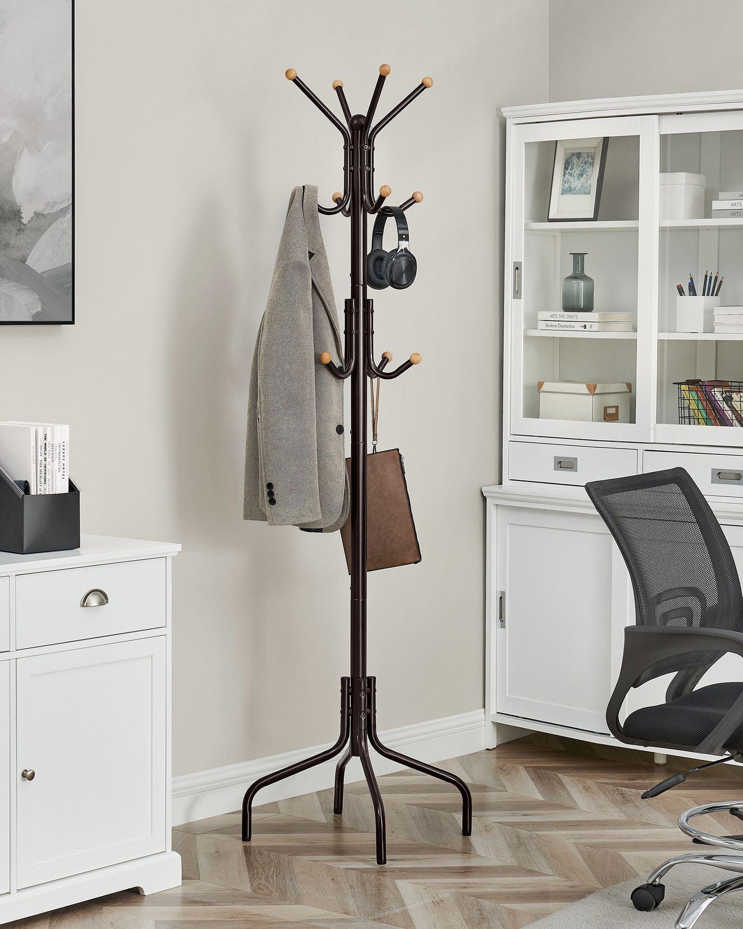 Freestanding Coat Rack with 12 Hooks and 4 Legs FredCo