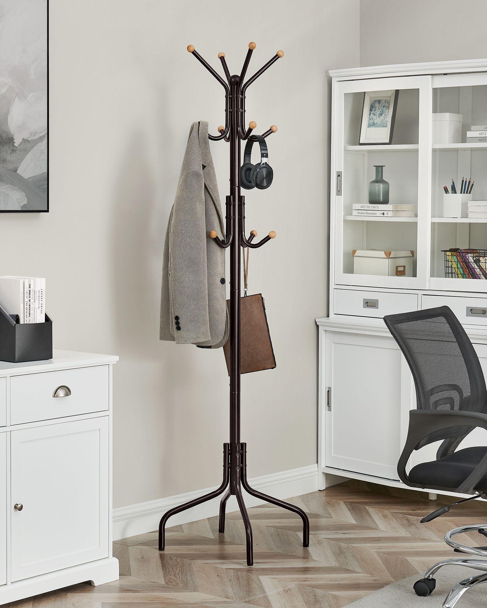 Freestanding Coat Rack with 12 Hooks and 4 Legs FredCo