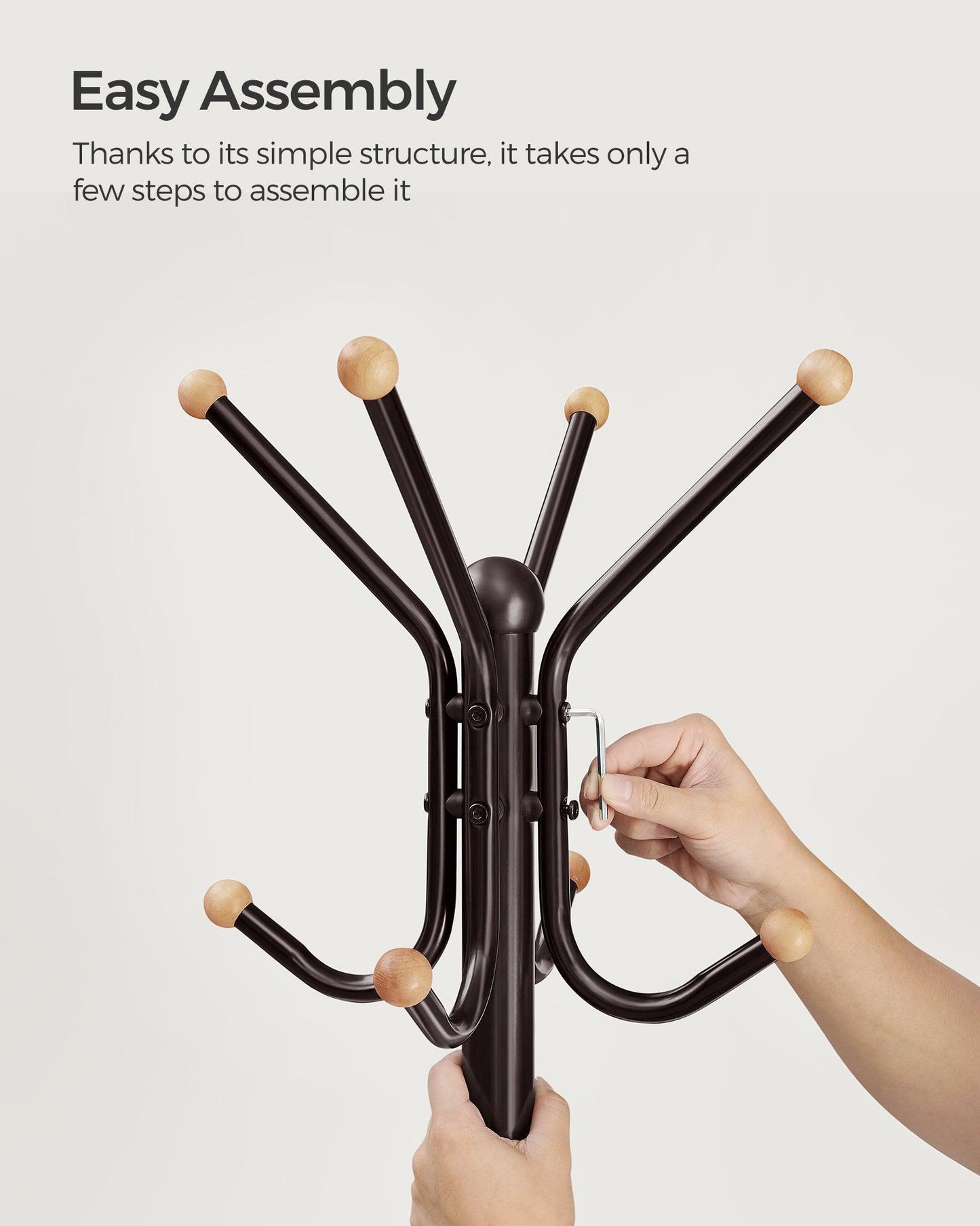 Freestanding Coat Rack with 12 Hooks and 4 Legs FredCo