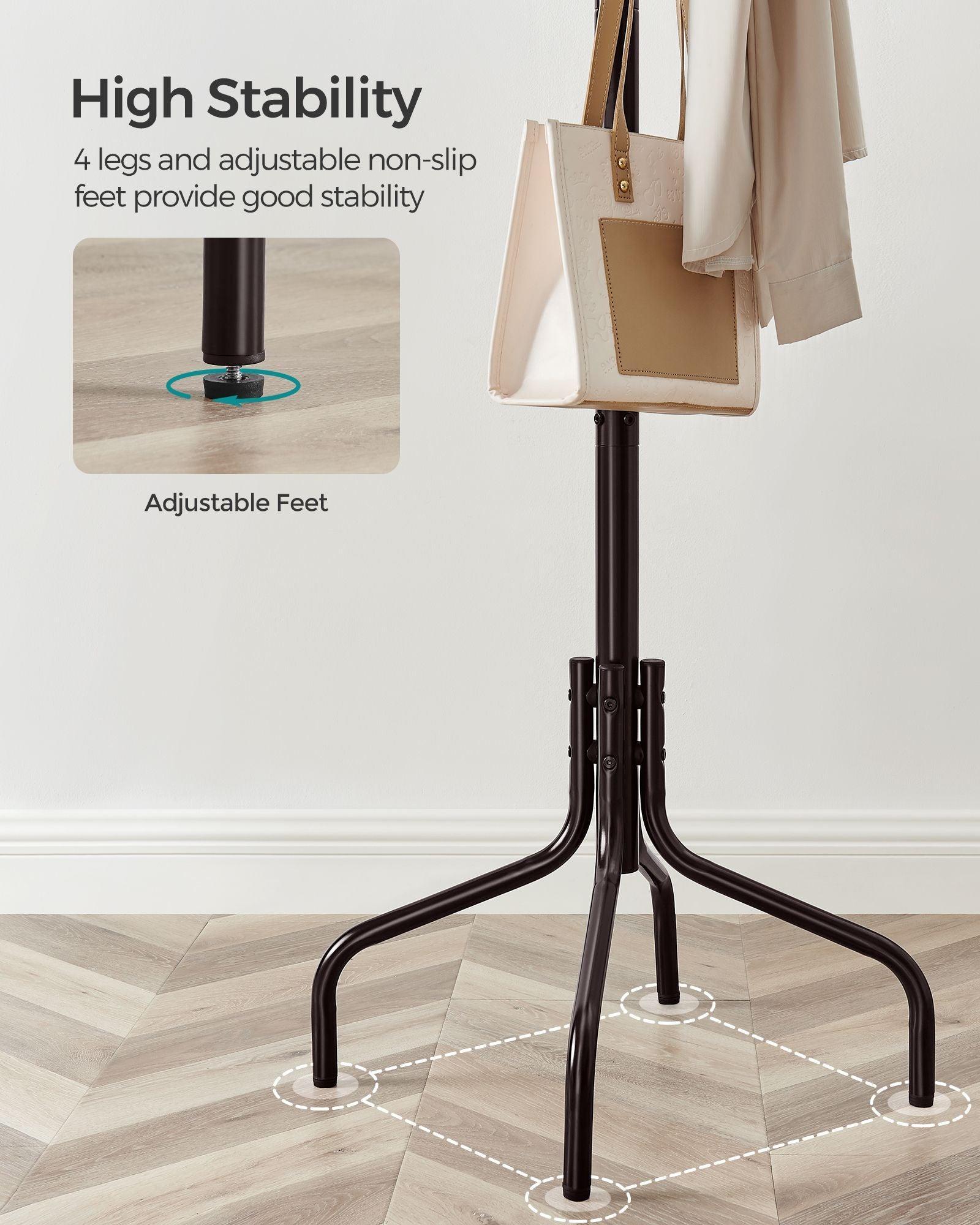 Freestanding Coat Rack with 12 Hooks and 4 Legs FredCo