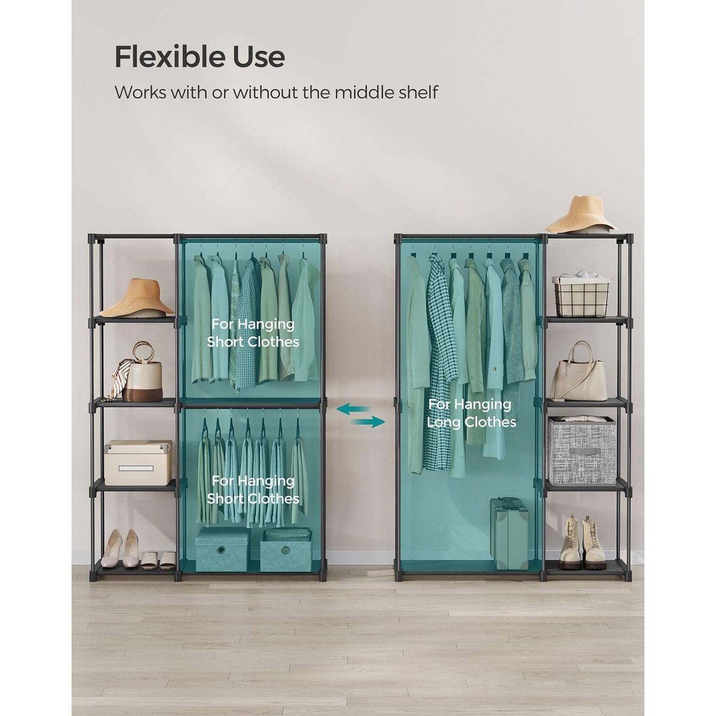 Freestanding Portable Closet Black FredCo