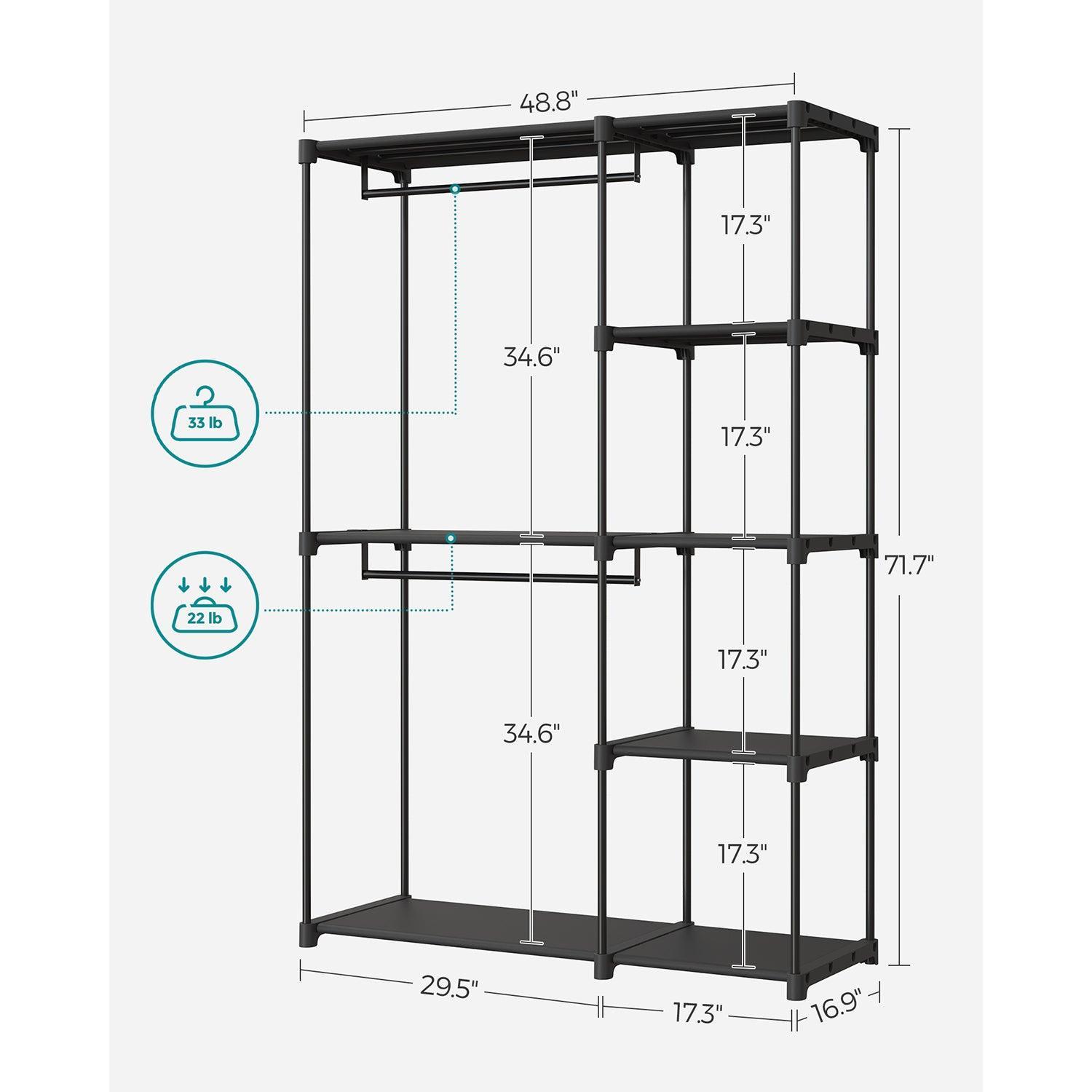 Freestanding Portable Closet Black FredCo