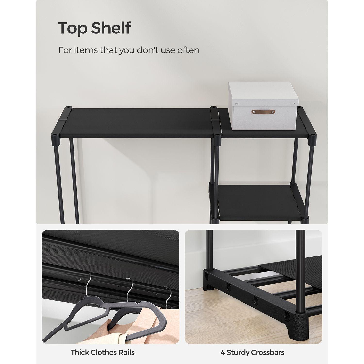 Freestanding Portable Closet Black FredCo