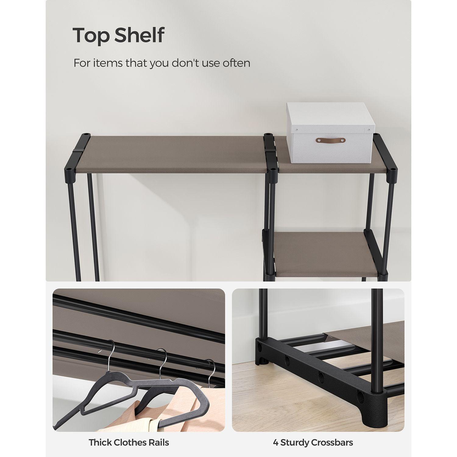 Freestanding Portable Closet Taupe FredCo