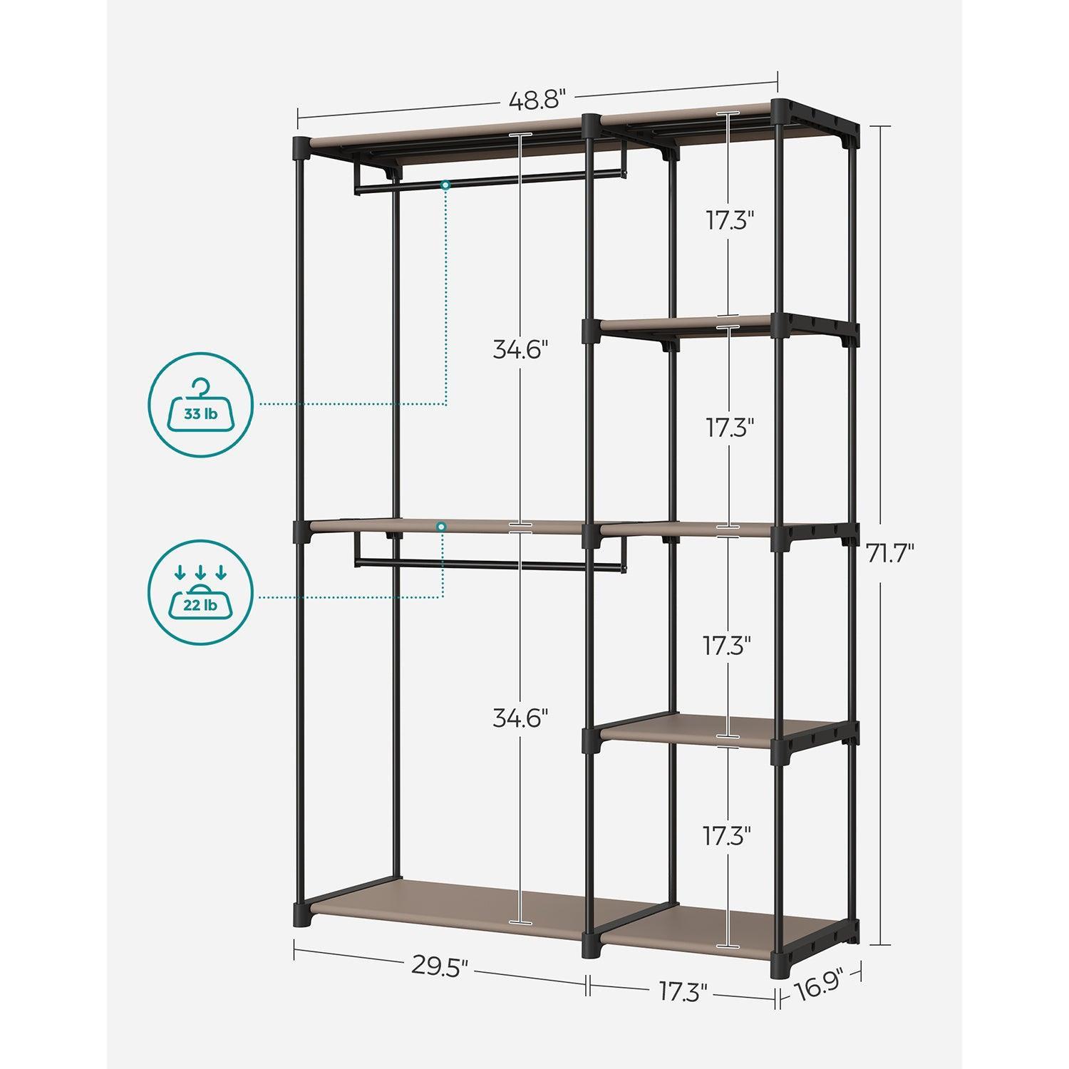 Freestanding Portable Closet Taupe FredCo