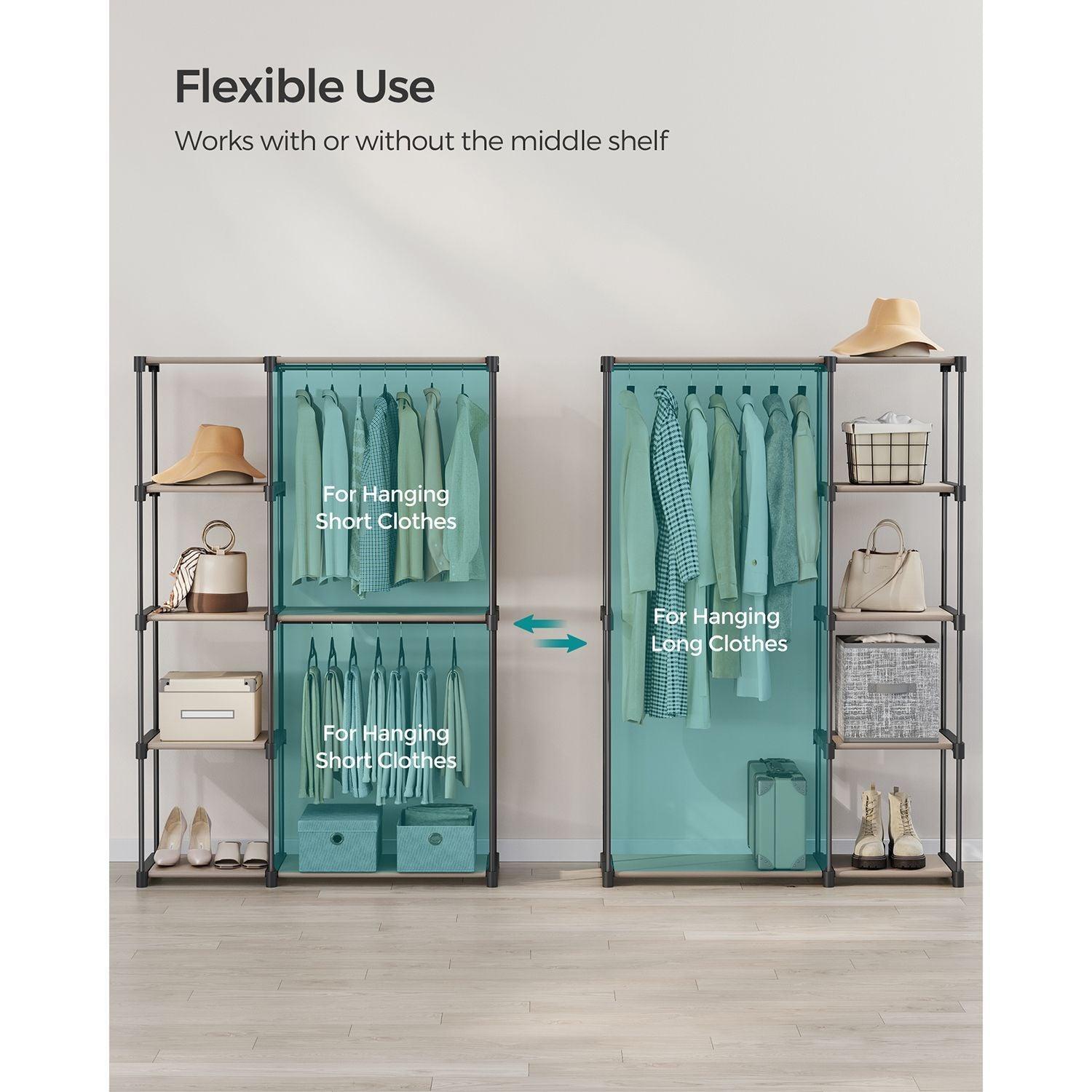 Freestanding Portable Closet Taupe FredCo