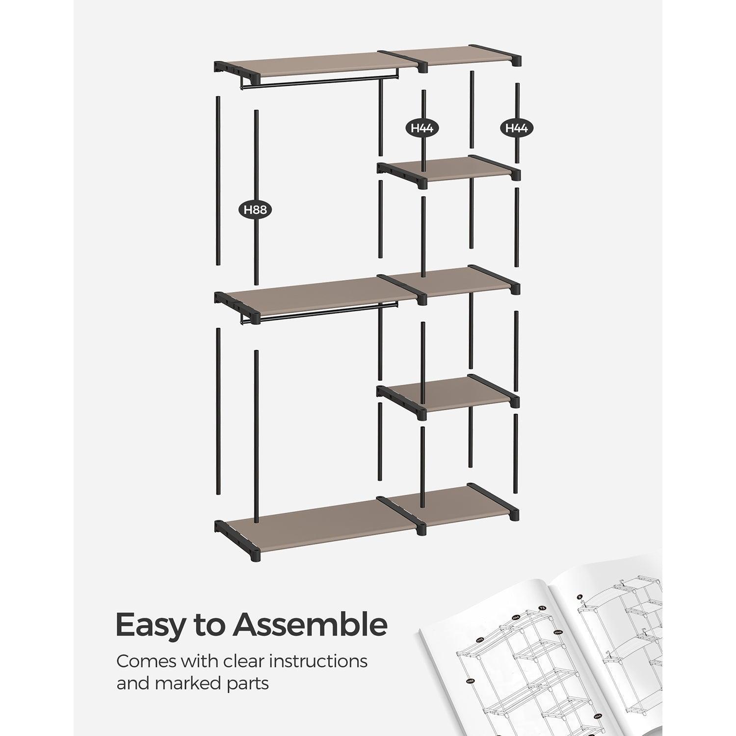 Freestanding Portable Closet Taupe FredCo