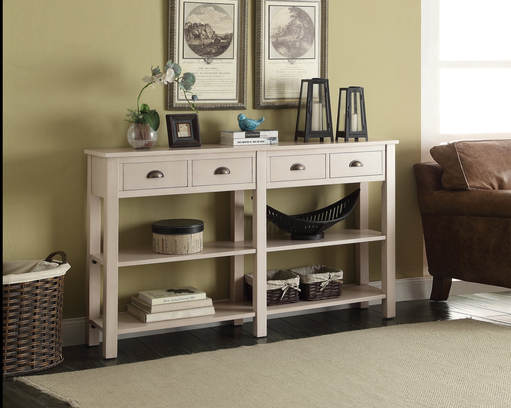 Galileo Cream Finish Console Table FredCo