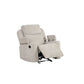Galya Light Gray Chenille Motion Glider Recliner FredCo