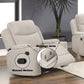 Galya Light Gray Chenille Motion Glider Recliner FredCo