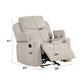 Galya Light Gray Chenille Motion Glider Recliner FredCo