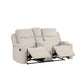 Galya Light Gray Chenille Motion Loveseat w/Console FredCo