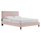 Garcelle Performance Velvet Queen Platform Bed, MOD-6290 FredCo