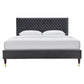 Garcelle Performance Velvet Queen Platform Bed, MOD-6290 FredCo