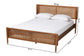 Gardwin Mid-Century Modern Ash Walnut Finished Wood Queen Size Platform Bed FredCo