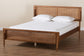 Gardwin Mid-Century Modern Ash Walnut Finished Wood Queen Size Platform Bed FredCo