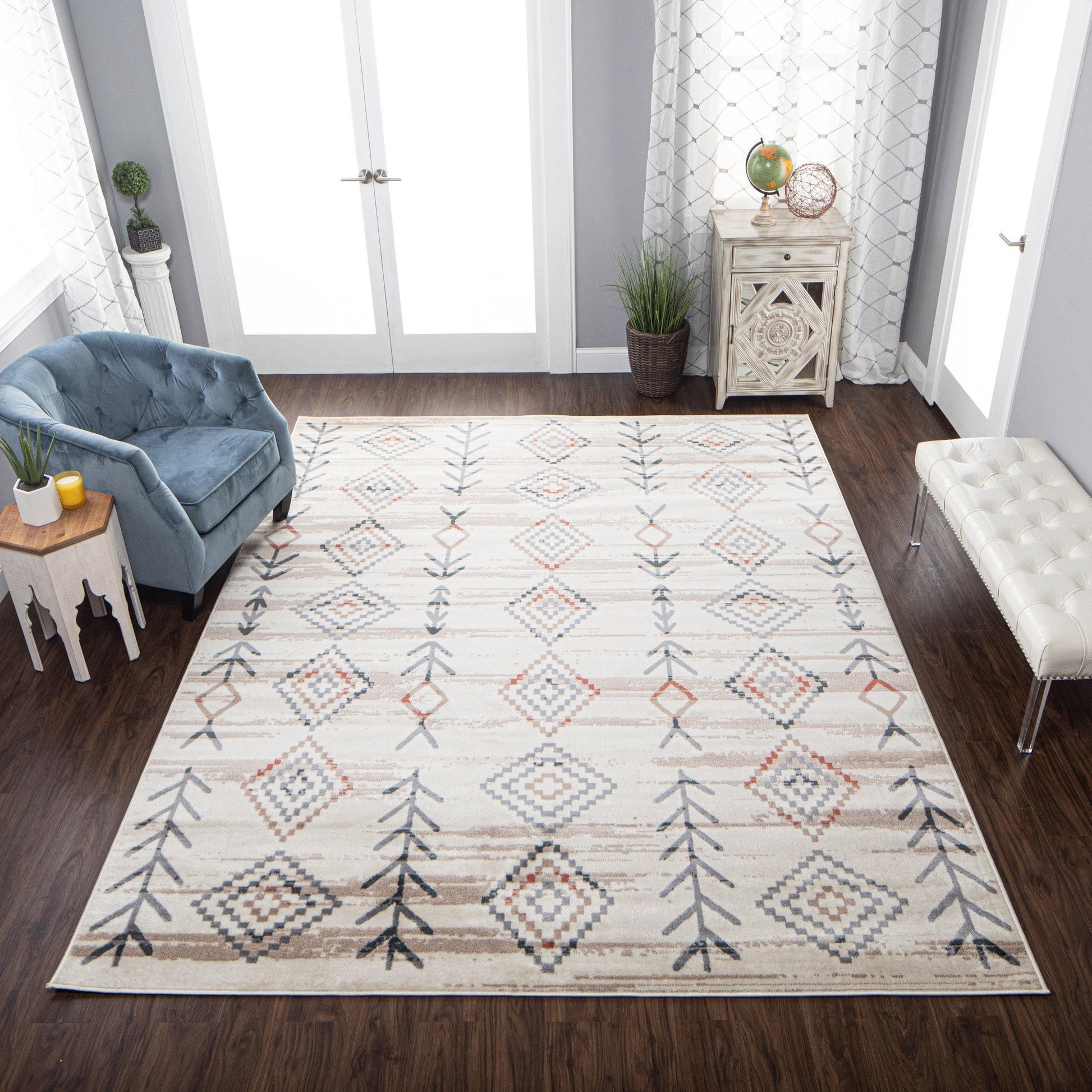 Gared Traditional Southwestern Rustic Tribal Rug FredCo
