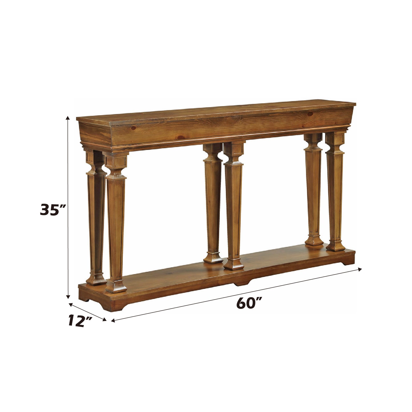 Garrison Oak Finish Console Table 2 FredCo