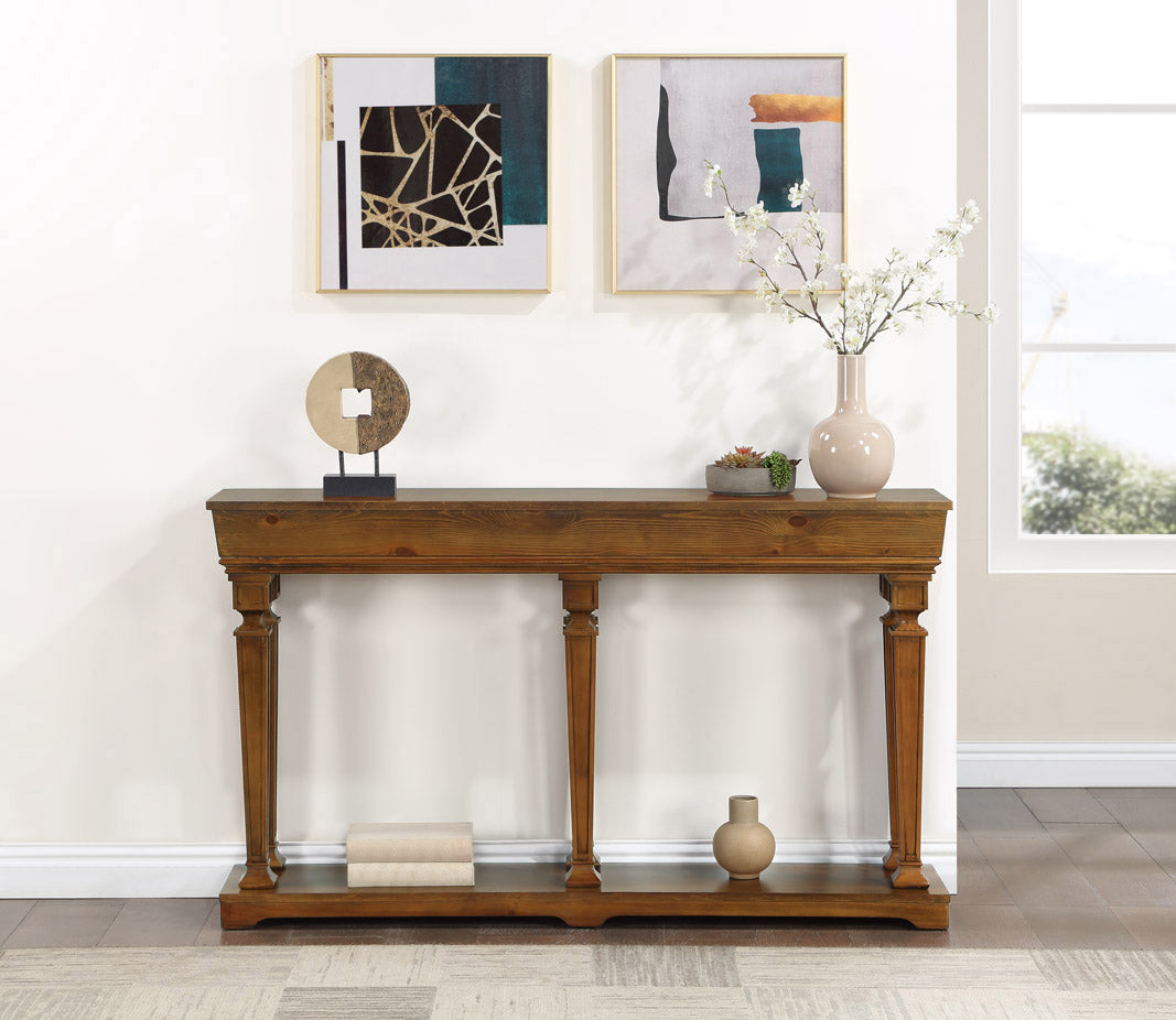 Garrison Oak Finish Console Table FredCo