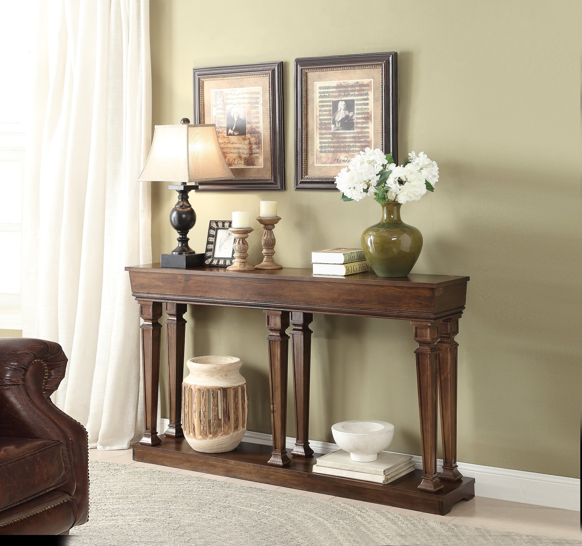 Garrison Oak Finish Console Table FredCo