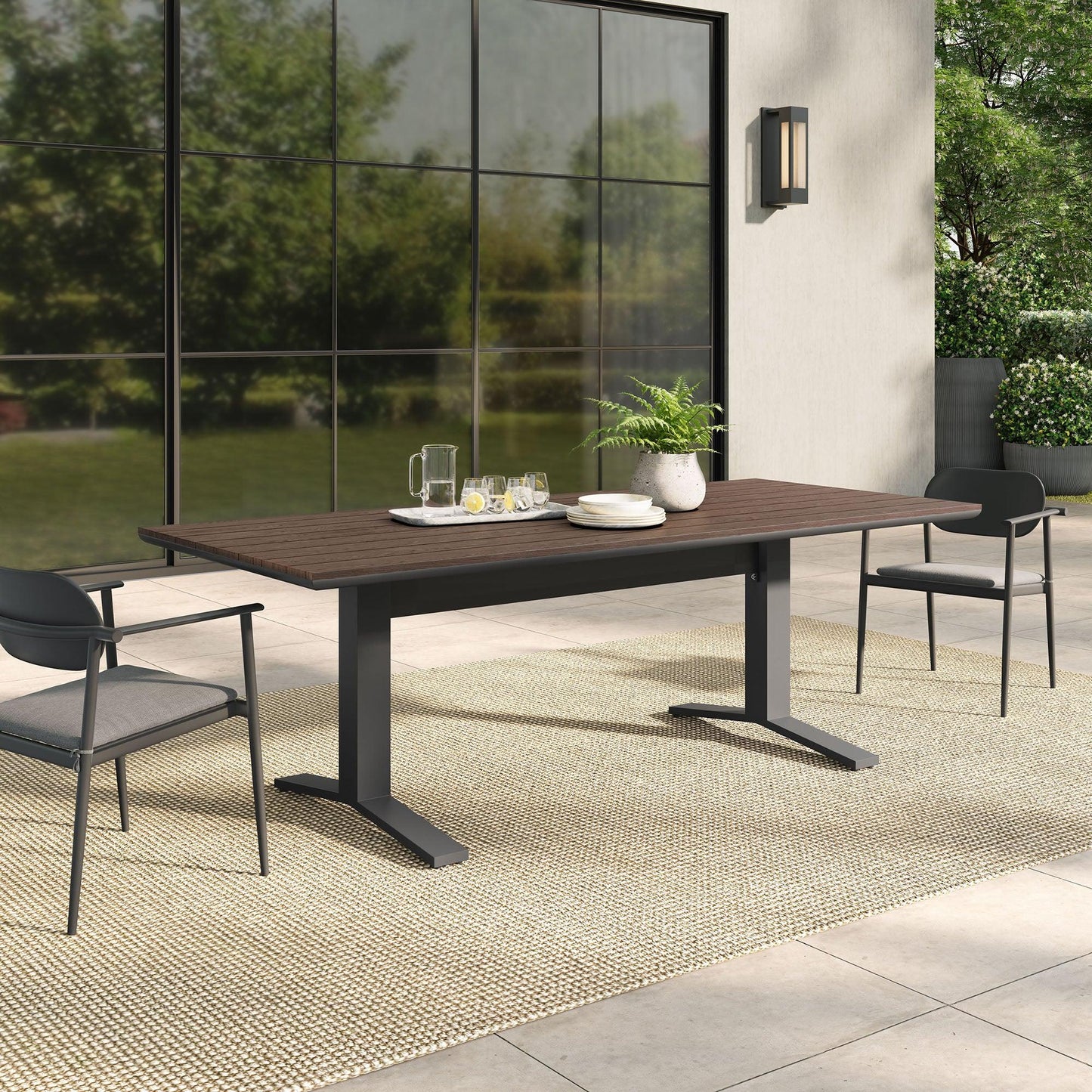 Gavelston 91" Outdoor Patio Aluminum Dining Table by Modway FredCo