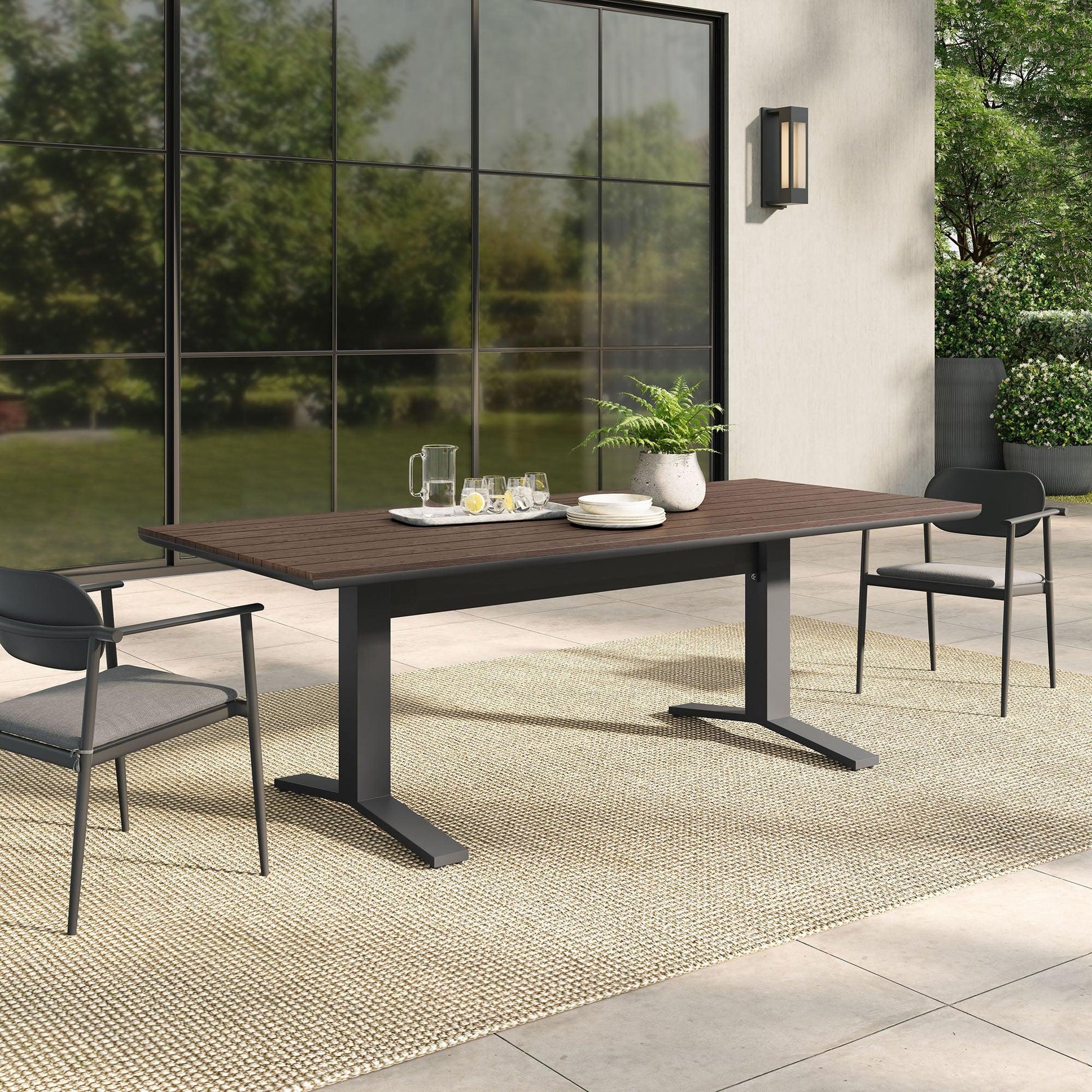 Gavelston 91" Outdoor Patio Aluminum Dining Table by Modway FredCo