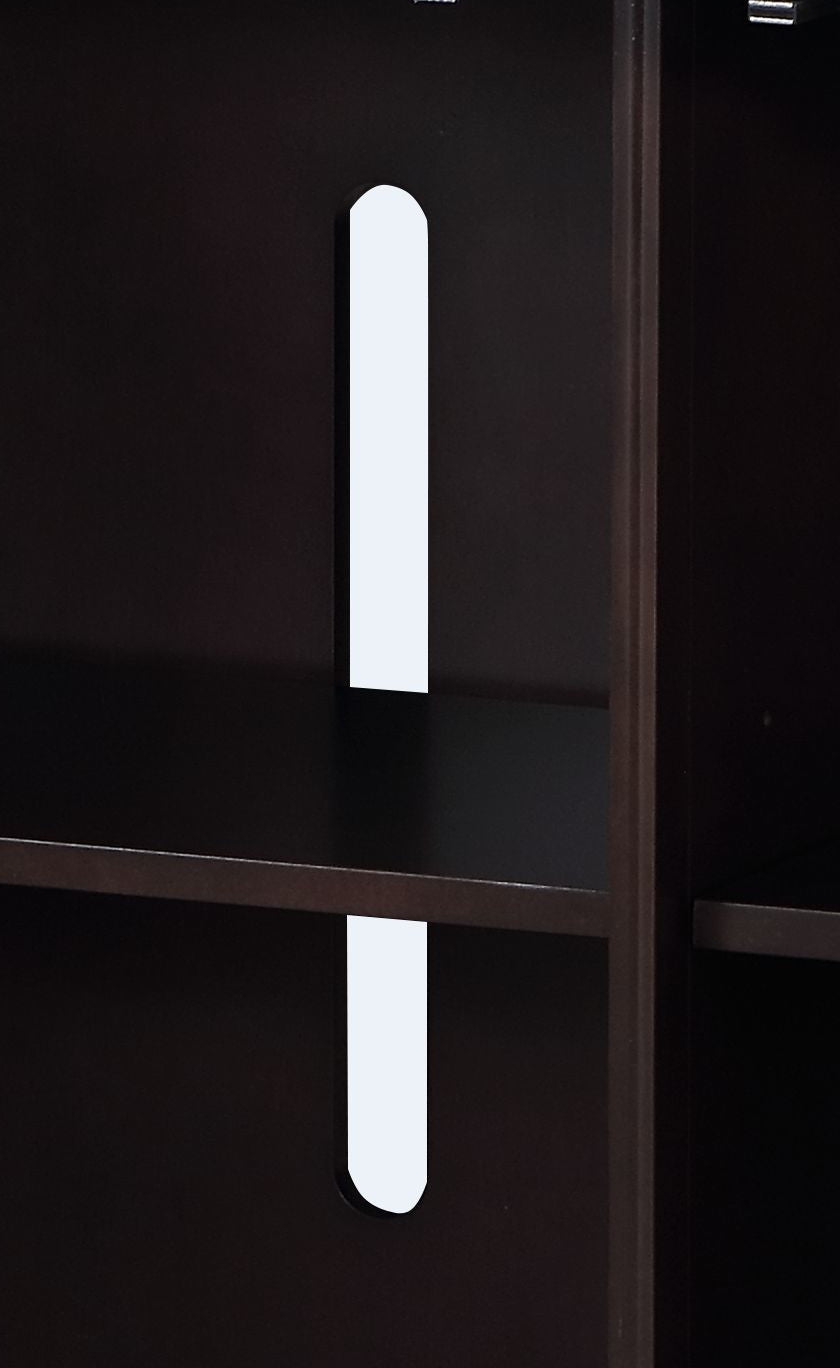 Geranio Metallic Silver & Walnut Finish Console Cabinet FredCo