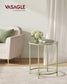 Glass End Table with Metal Frame Laurel Green FredCo