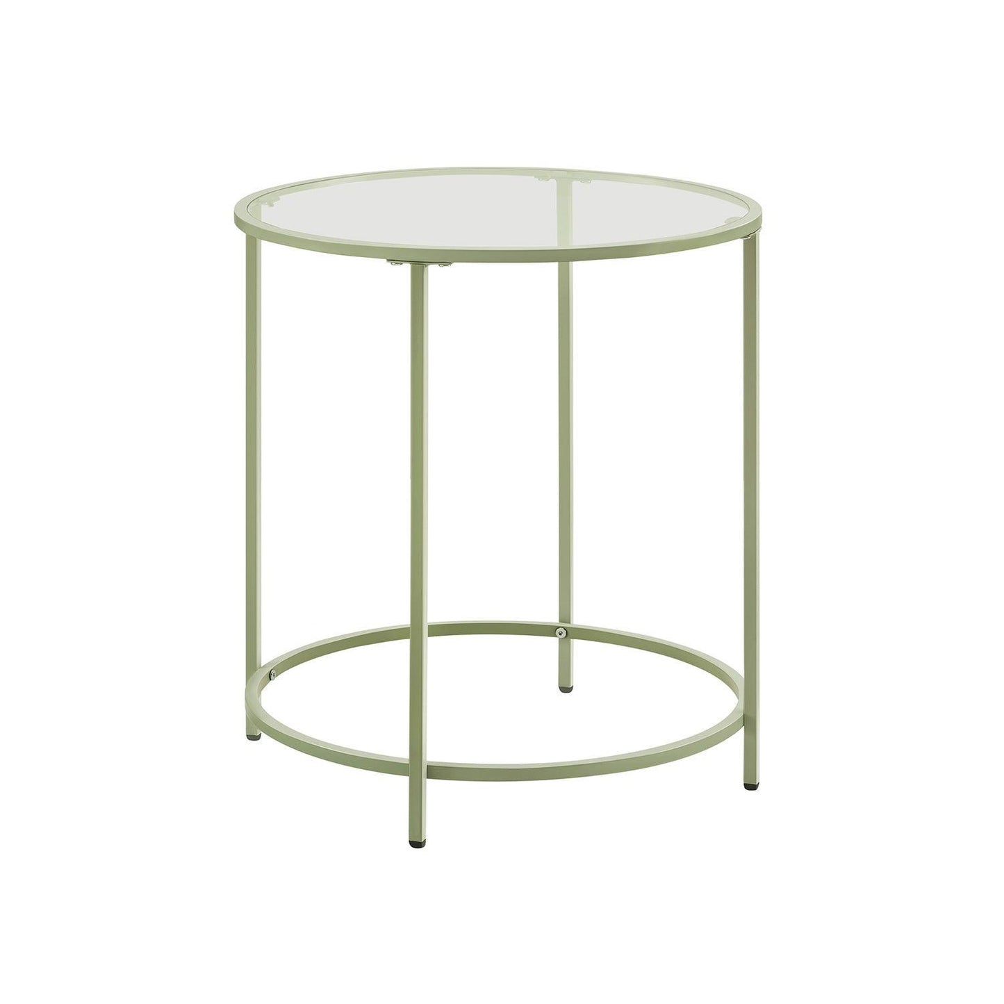 Glass End Table with Metal Frame Laurel Green FredCo