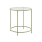 Glass End Table with Metal Frame Laurel Green FredCo