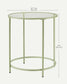 Glass End Table with Metal Frame Laurel Green FredCo