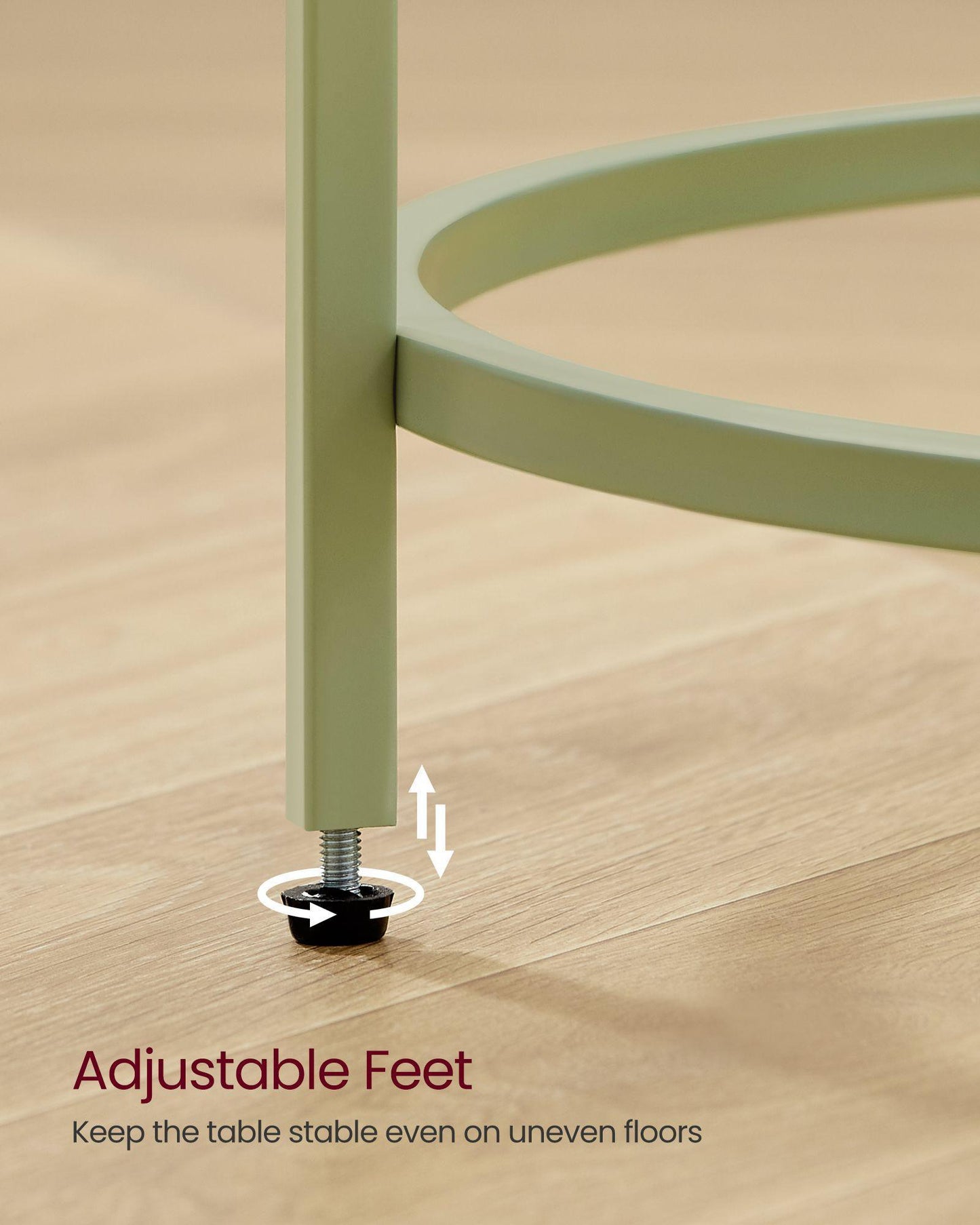 Glass End Table with Metal Frame Laurel Green FredCo