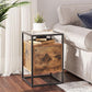 Glass Nightstand with Cabinet FredCo