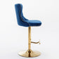 Golden Swivel Velvet Barstools Adjusatble Seat Height from 25-33 Inch, Set of 2 FredCo