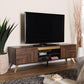 Graceland Mid-Century Modern Transitional Walnut Brown Finished Wood 2-Door TV Stand FredCo