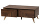 Graceland Mid-Century Modern Transitional Walnut Brown Finished Wood 2-Drawer Coffee Table FredCo